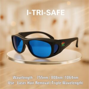 I-TRI-SAFE laser safety goggles for triple-wavelength hair-removal lasers 755 nm 808 nm 1064 nm