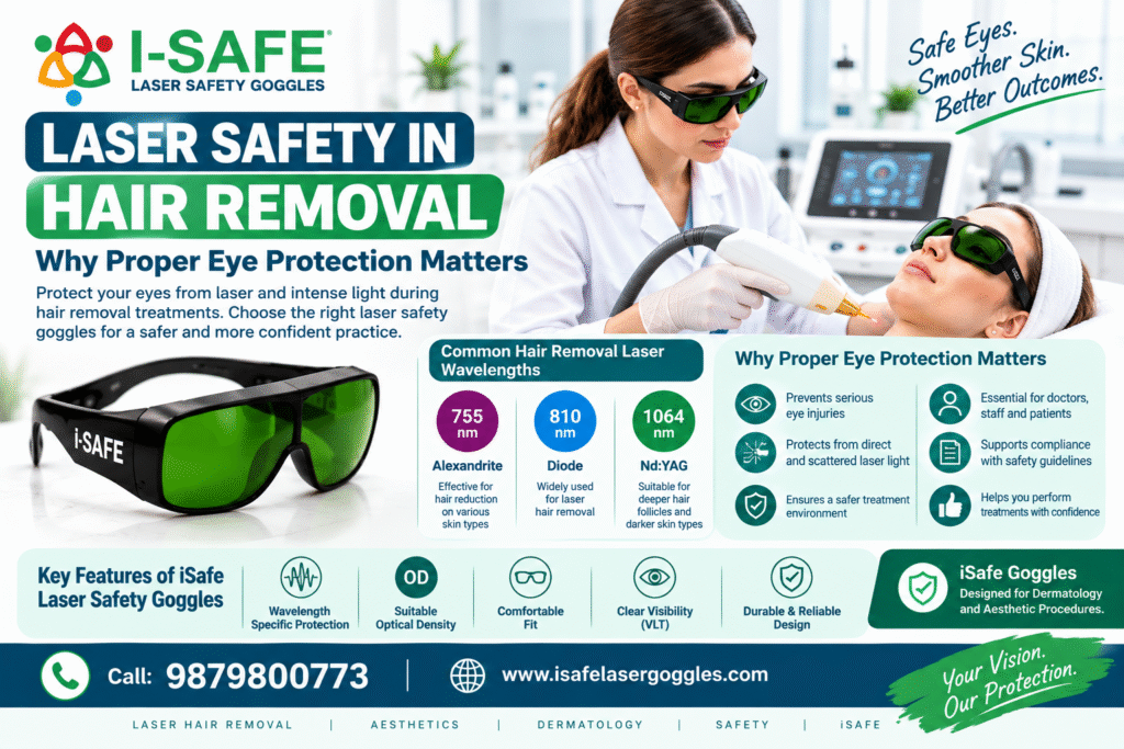 Laser safety in hair removal with iSafe laser safety goggles