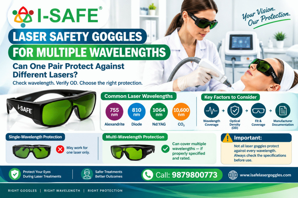 iSafe laser goggles for multiple wavelengths